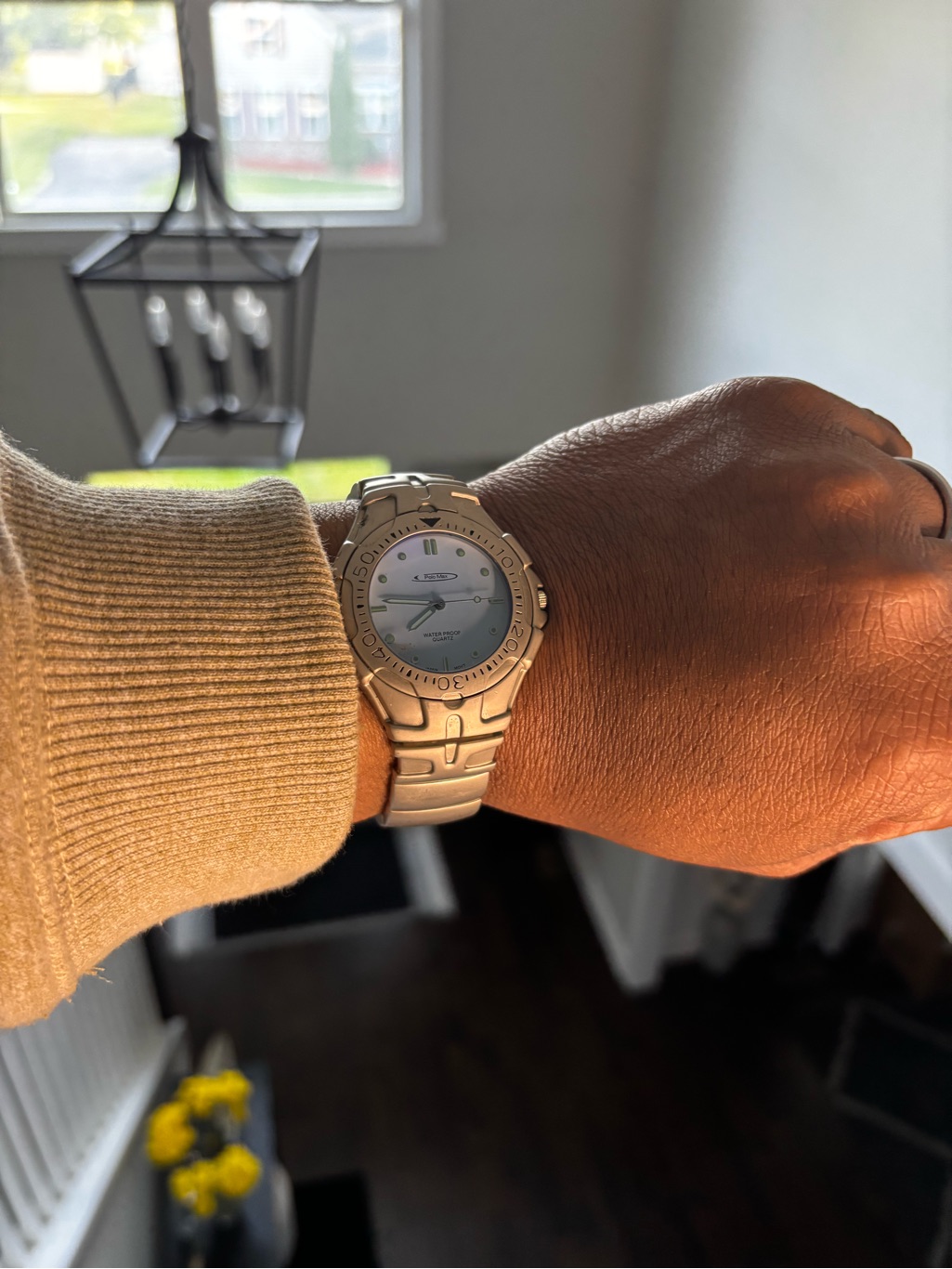 Stainless Steel Mens Watch With Light Blue Dial